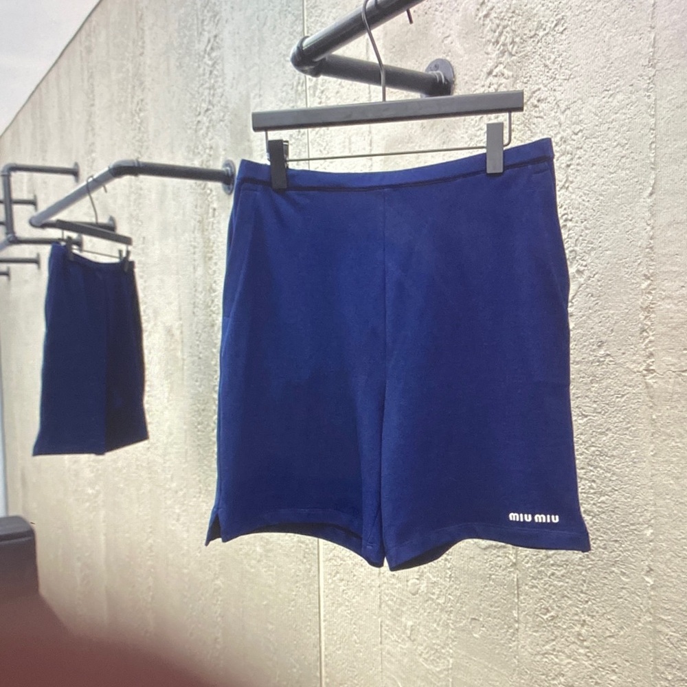 Miu Miu Deep Blue Athletic Shorts